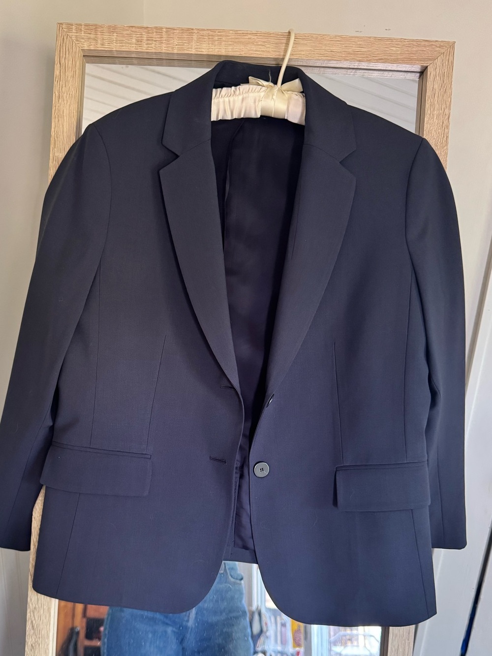 Theory Vintage Navy Single-Button Notch Lapel Blazer - sz 12
